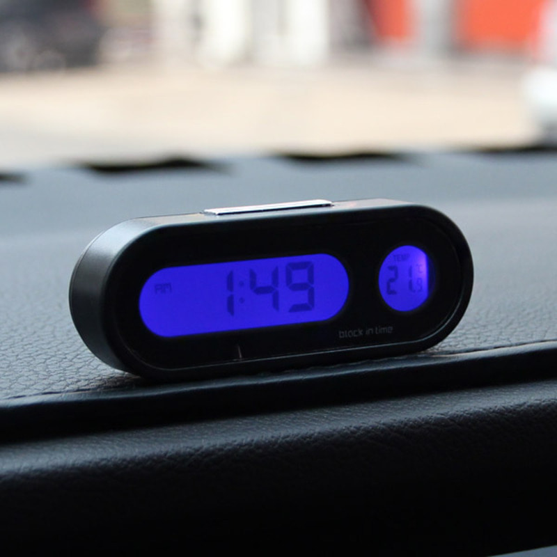 TKB 차량용 블루 디지털 시계/온도계